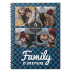 Blue Buffalo Plaid Lumberjack Family Photo Collage