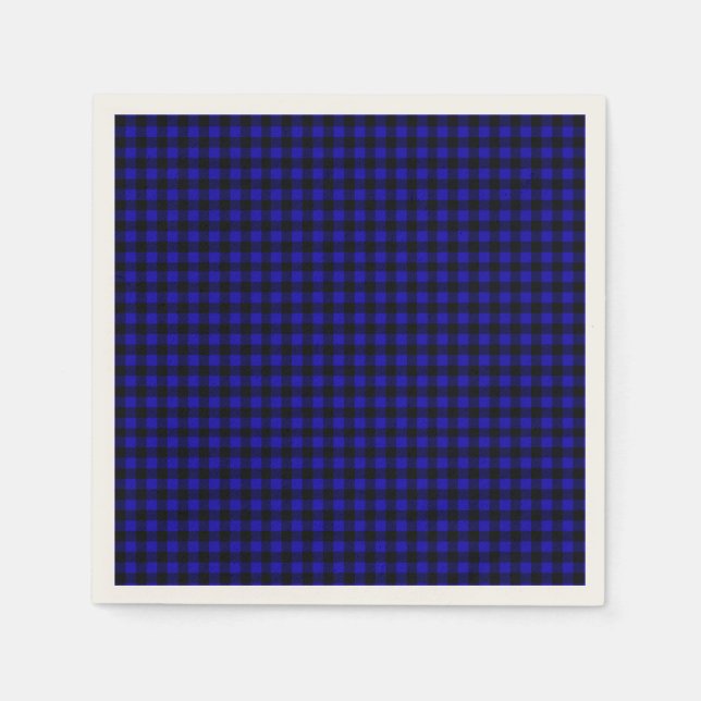 Blue Buffalo Plaid Paper Napkins (Front)