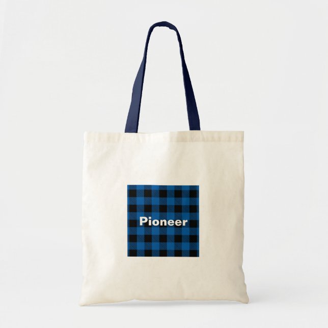 Blue Buffalo Plaid Tote (Front)