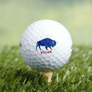 Blue Buffalo Silhouette with Personalised Name Golf Balls