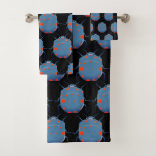 Blue Bugs, Beetles Bath Towel Set