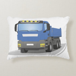 blue building sites truck decorative cushion
