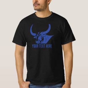 Blue bull head silhouette icon T-Shirt