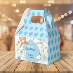 Blue Bundle Joy: Teddy Bear Baby Boy Shower Favour Box