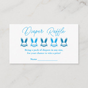 Blue Bunny Baby Shower Diaper Raffle Enclosure Card