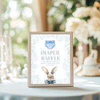Blue Bunny Baby Shower Diaper Raffle 