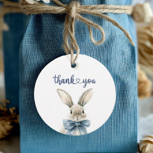 Blue Bunny Baby Shower Favour Tags