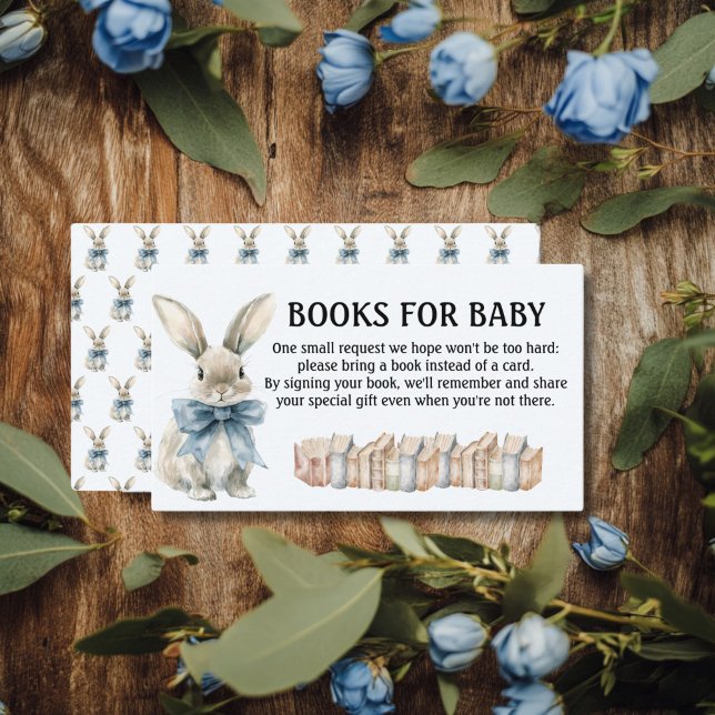 Blue bunny books For Baby Enclosure Card (Creator Uploaded)