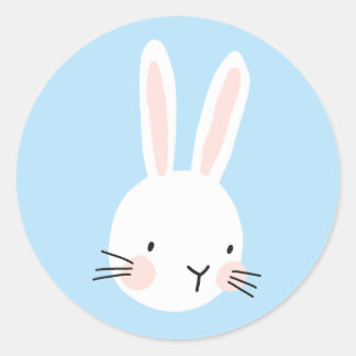 Blue Bunny Custom Classic Round Sticker