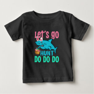 Blue Bunny Ears Shark Easter Egg Hunt Baby T-Shirt