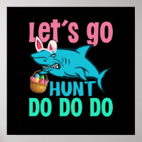 Blue Bunny Ears Shark Easter Egg Hunt