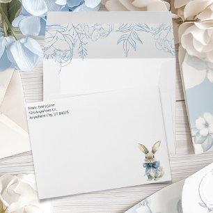 Blue Bunny Floral Envelope