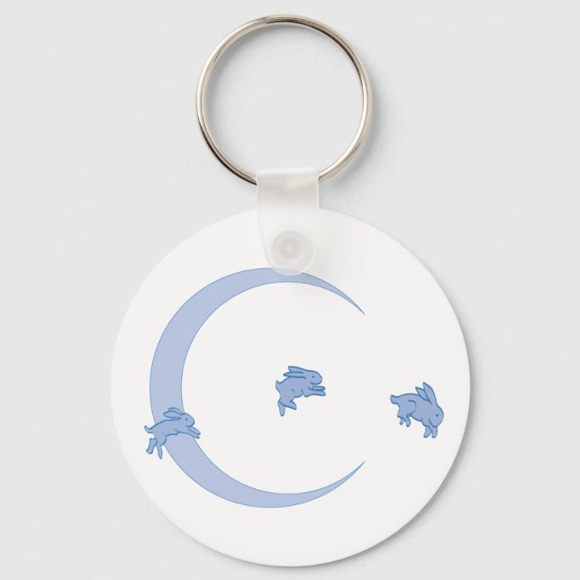BLUE BUNNY MOON KEY RING (Front)