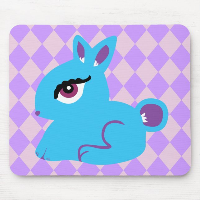 Blue Bunny Mouse Pad (Front)