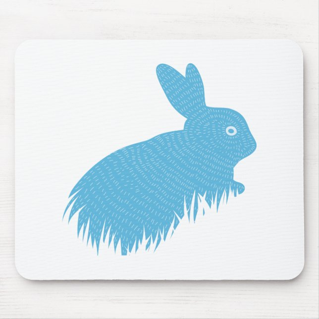 Blue Bunny Mouse Pad (Front)