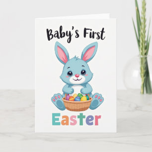 Blue Bunny Pattern Easter Card