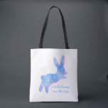 Blue Bunny Silhouette Cute Custom Boy Baby Shower Tote Bag<br><div class="desc">This blue and cute bunny silhouette with floral pattern is illustrated in watercolor.  The tote bag design is tailored for boy baby shower as gifts / souvenirs. Personalize to meet your needs and make it unique!</div>
