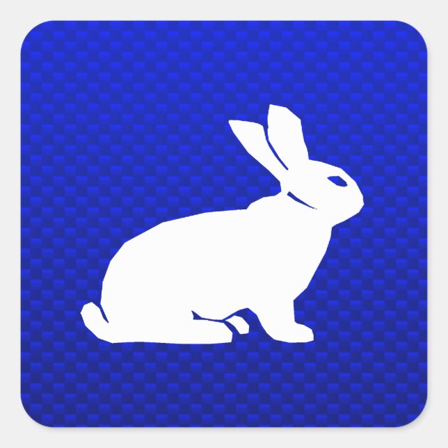 Blue Bunny Square Sticker (Front)
