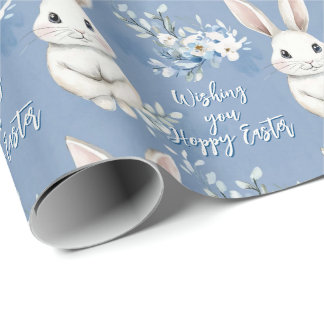 Blue Bunny Wishes – Custom Easter Wrapping Paper