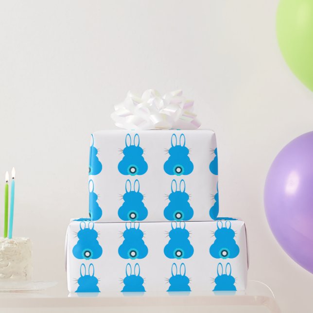 Blue Bunny Wrapping Paper (Party Gifts)