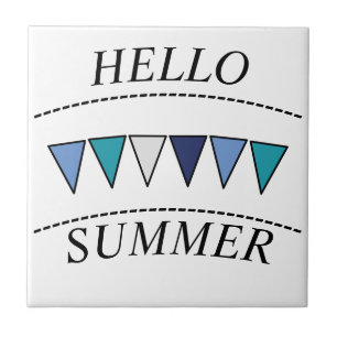 Blue Bunting Hello Summer Tile