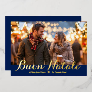 Blue Buon Natale e Felice Anno Nuovo Script Photo