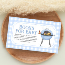Blue Burger BBQ Baby Shower Books for Baby