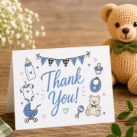 Blue Burgers Babies BBQ Thank You Card