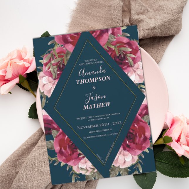 Blue Burgundy Blush Pink Beautiful Floral Wedding  (Creator Uploaded)
