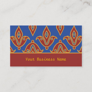 Blue, Burgundy, Gold Business Card