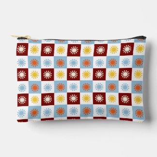 Blue Burgundy Gold Sunburst Pencil Pouch