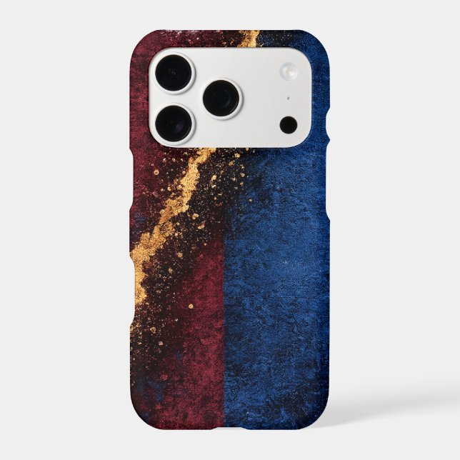 Blue & Burgundy Grunge Phone Case | Premium Abstra (Back)