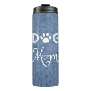 Blue Burlap Dog Mum Thermal Tumbler