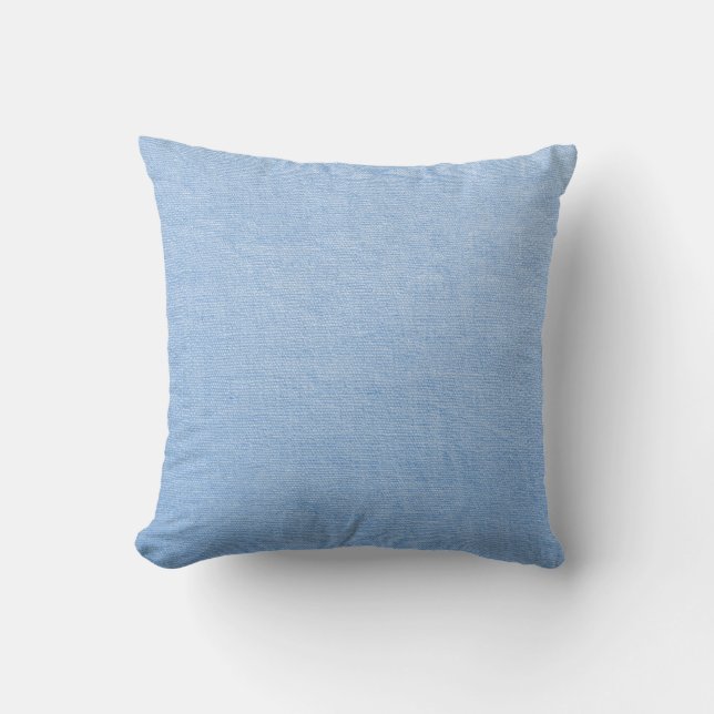 Blue burlap linen pillow (Front)