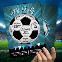 Blue Burst Sporty Soccer Ball Boys Birthday