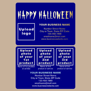 Blue Business Brand on Halloween Rectangle
