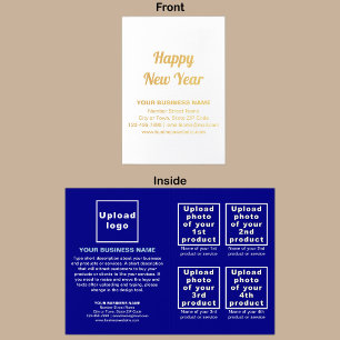 Blue Business Brand on New Year Foil Card
