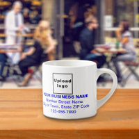 Blue Business Brand Texts on Espresso Mug