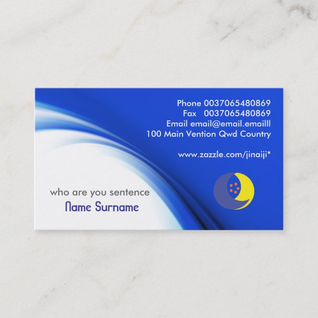 blue business card (Front)