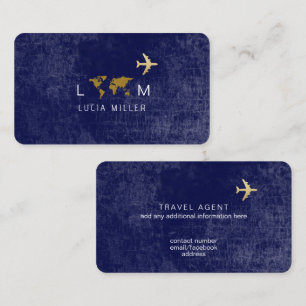 Blue Business Card For A Travel Agent