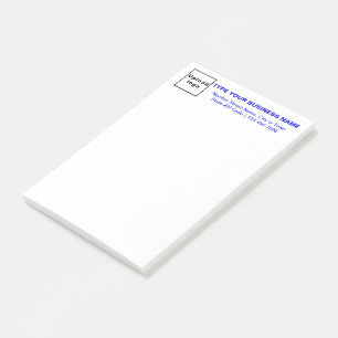 Blue Business Font White Long post it note