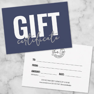 Blue Business Gift Certificate Invitation