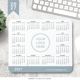 Blue Business Logo 2027 Calendar Mouse Pad