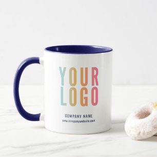 Blue Business Logo Custom Promotional Mug