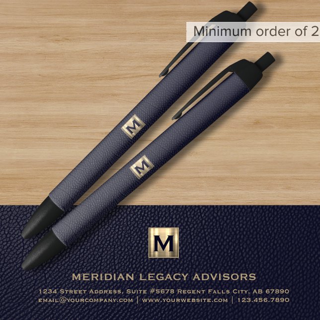 Blue Business Monogram Promotional Pen (Creator Uploaded)