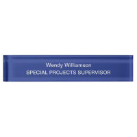 Blue Business Office Desk Nameplate