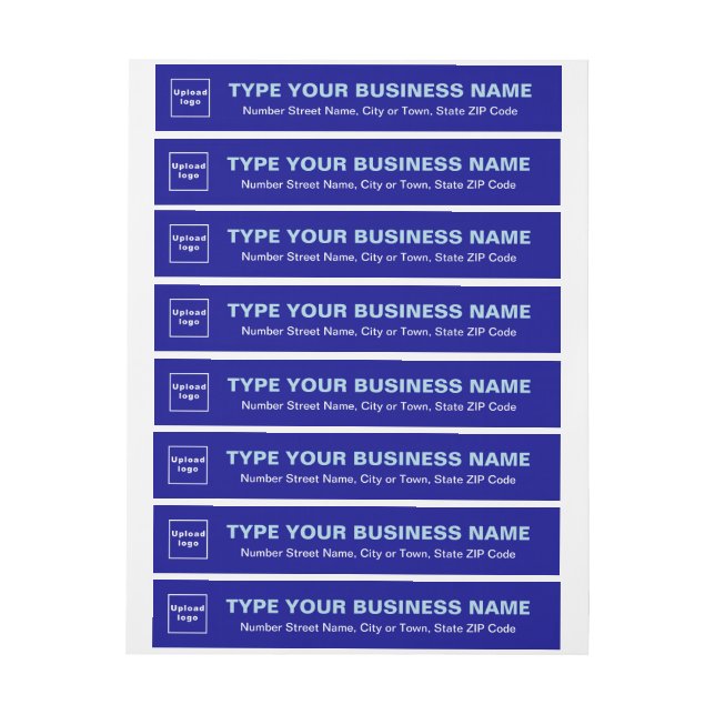 Blue Business Wrap Around Return Address Label (Sheet)