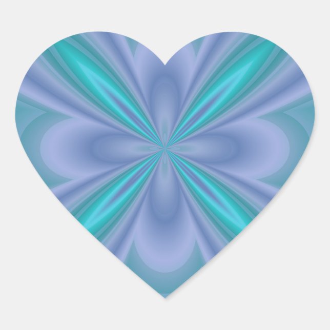 Blue Butterflies Abstract Heart Sticker (Front)