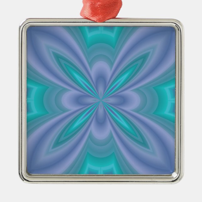 Blue Butterflies Abstract Metal Tree Decoration (Front)
