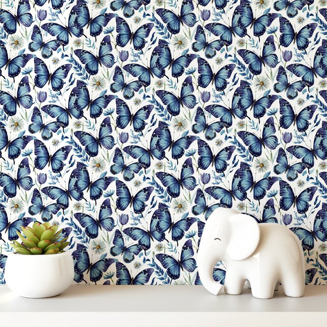 Blue Butterflies and Wildflowers Wallpaper (Creator Uploaded)